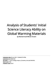 Analysis of Students' initial science literacy ability on Global ...