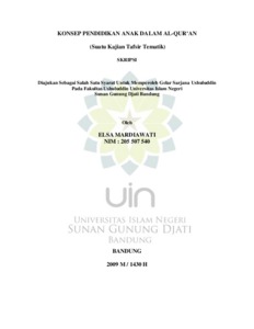 Konsep Pendidikan Anak Dalam Al Quran Suatu Kajian Tafsir Tematik Digital Library Uin Sunan Gunung Djati Bandung